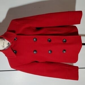 Harve Benard- Womens Red Double breasted Wool Coat Sz.10